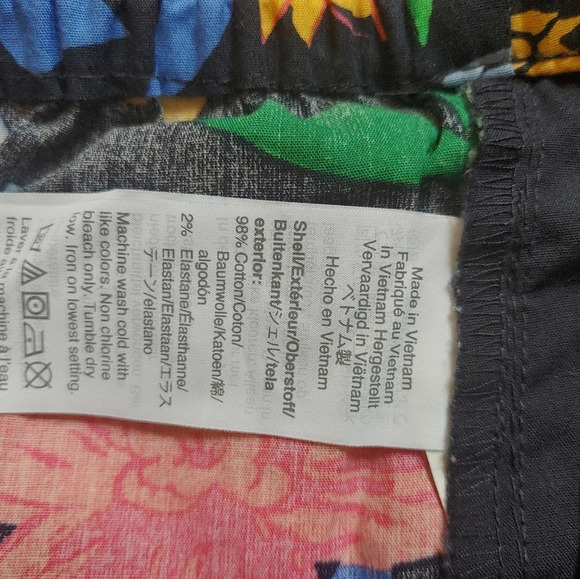 J.Crew Navy Blue Floral Print Tie Waist Shorts Sz 14 Cotton Pockets Style AL595 - Picture 5 of 7